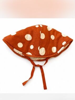Hanna Andersson Kids XS Mushroom Hat Orange Polka Dot Spring Outfit Costume
